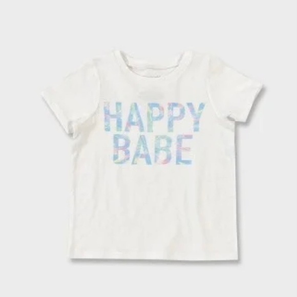 NWT. GRAYSON THREADS Toddler Colorful 'Happy Babe' Print T-Shirt - Picture 1 of 5